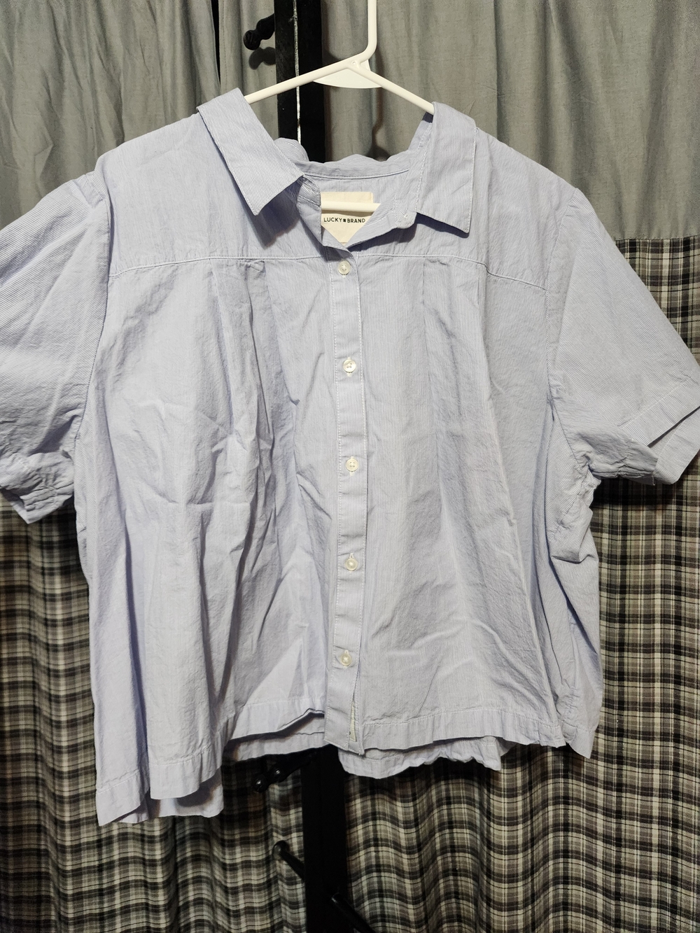 Lucky Brand Light Blue Short-Sleeve Button-Up Shirt